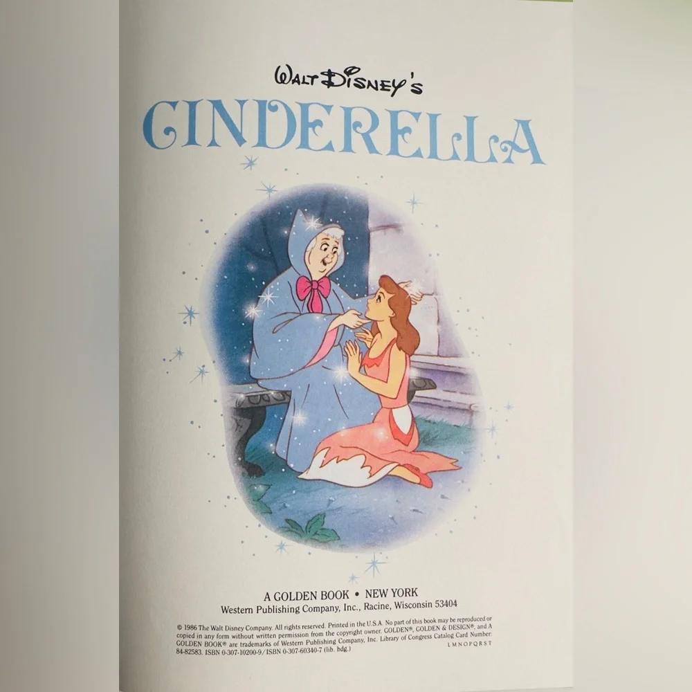 WALT DISNEY'S CINDERELLA BIG GOLDEN BOOK HARDCOVER 1986 PRINCESS